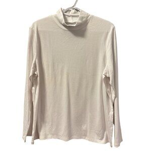 Croft & Barrow Petites Turtleneck Long Sleeve White Shirt Sz PXXL 100% Cotton